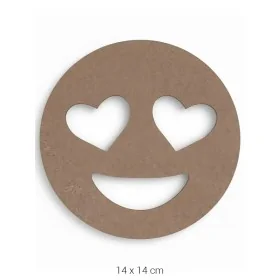 H084 Kalpli Emoji Ahşap Boyanabilir Obje